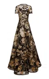 Naeem Khan Metallic Raffia Gown In Black
