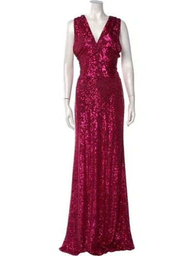 Pre-owned Naeem Khan Nylon Dress In Orange/pink