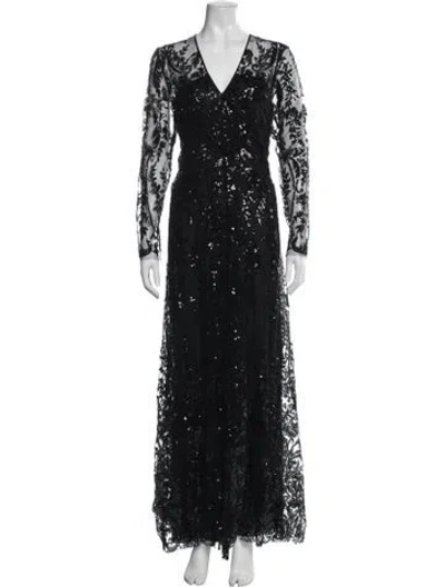 Pre-owned Naeem Khan Nylon Long Dress In Blue