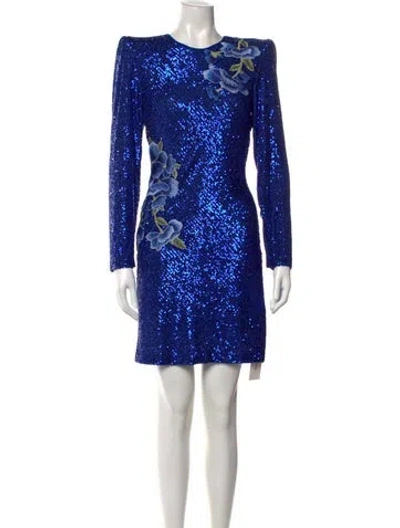 Pre-owned Naeem Khan Nylon Mini Dress In Blue