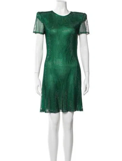 Pre-owned Naeem Khan Nylon Mini Dress In Green