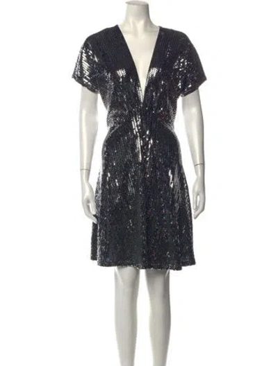 Pre-owned Naeem Khan Nylon Mini Dress In Silver