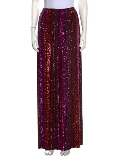 Pre-owned Naeem Khan Nylon Wide Leg Pants In Red