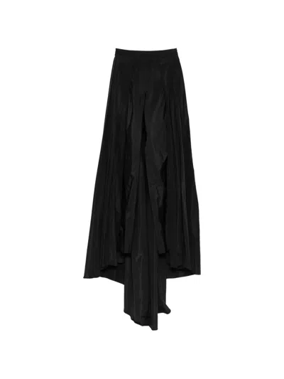 Naeem Khan Overskirt Silk Trousers In Black