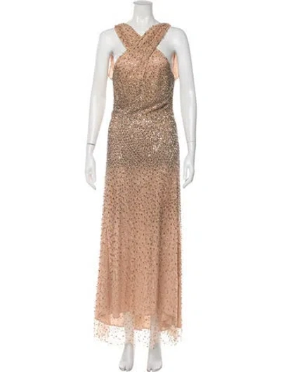Pre-owned Naeem Khan Patterned Long Dress In Neutral