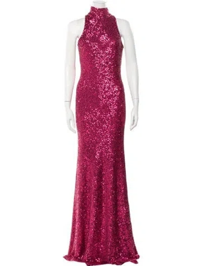 Pre-owned Naeem Khan Patterned Long Dress In Pink