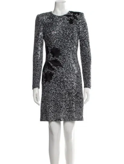 Pre-owned Naeem Khan Patterned Mini Dress In Black