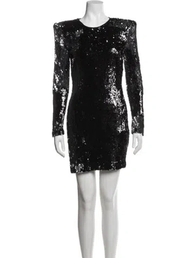 Pre-owned Naeem Khan Patterned Mini Dress In Silver