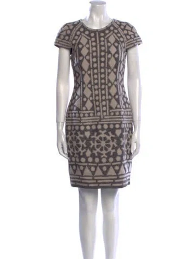 Pre-owned Naeem Khan Printed Mini Dress In Neutral