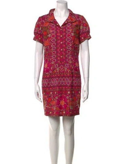 Pre-owned Naeem Khan Printed Mini Dress In Pink