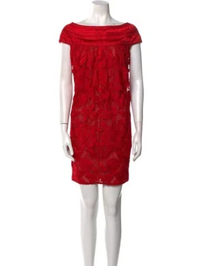 Pre-owned Naeem Khan Printed Mini Dress In Red