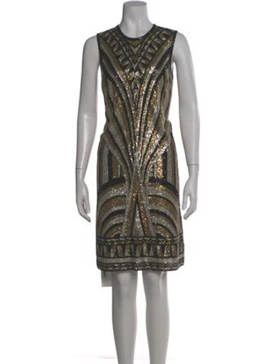 Pre-owned Naeem Khan Sequin Knee-length Dress In Multi