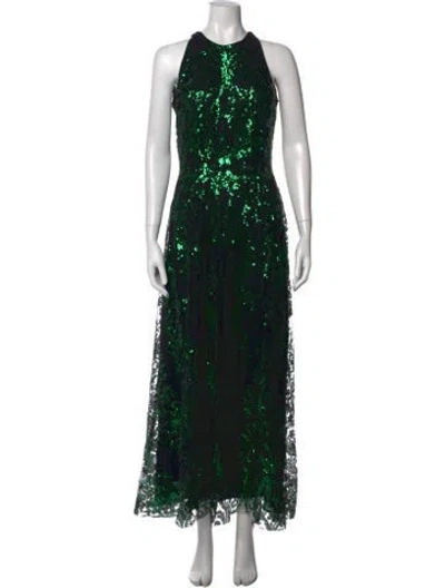 Pre-owned Naeem Khan Sequin Long Dress In Multi