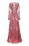 Naeem Khan Sequined Gown In Pink