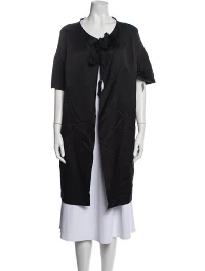 Pre-owned Naeem Khan Silk Coat In Black