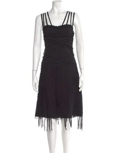Pre-owned Naeem Khan Silk Knee-length Dress In Black