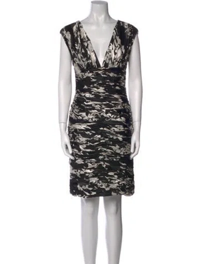 Pre-owned Naeem Khan Silk Knee-length Dress In Black