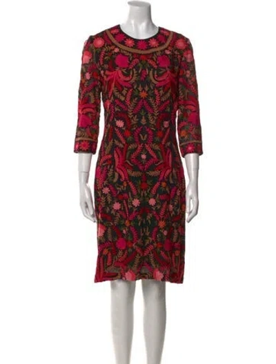 Pre-owned Naeem Khan Silk Knee-length Dress In Black