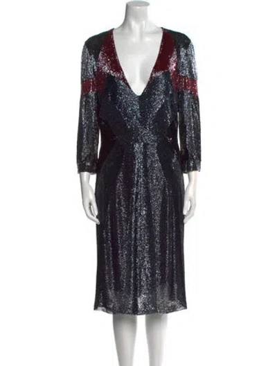 Pre-owned Naeem Khan Silk Knee-length Dress In Black