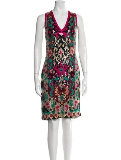 Pre-owned Naeem Khan Silk Knee-length Dress In Black