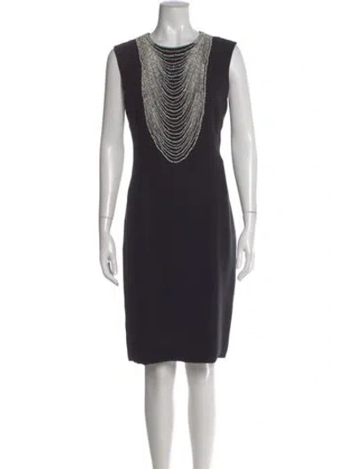 Pre-owned Naeem Khan Silk Knee-length Dress In Black