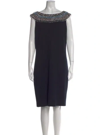Pre-owned Naeem Khan Silk Knee-length Dress In Black