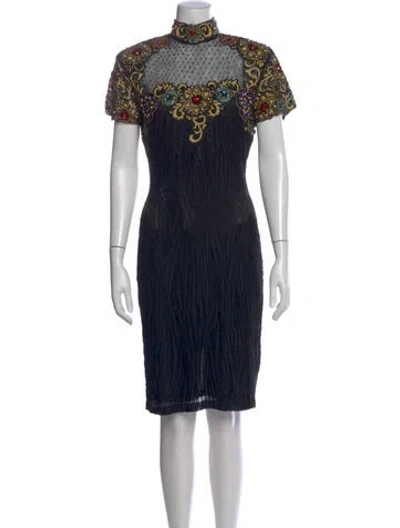 Pre-owned Naeem Khan Silk Knee-length Dress In Black
