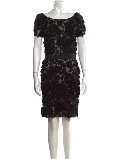 Pre-owned Naeem Khan Silk Knee-length Dress In Black