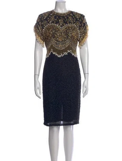 Pre-owned Naeem Khan Silk Knee-length Dress In Black