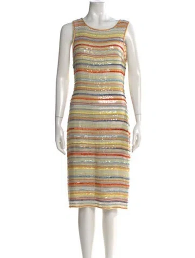 Pre-owned Naeem Khan Silk Knee-length Dress In Multi