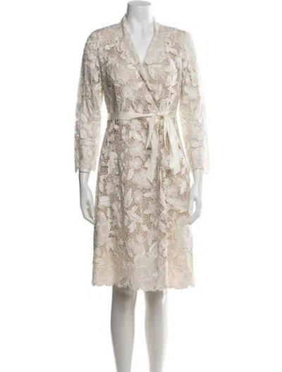 Pre-owned Naeem Khan Silk Knee-length Dress In Neutral