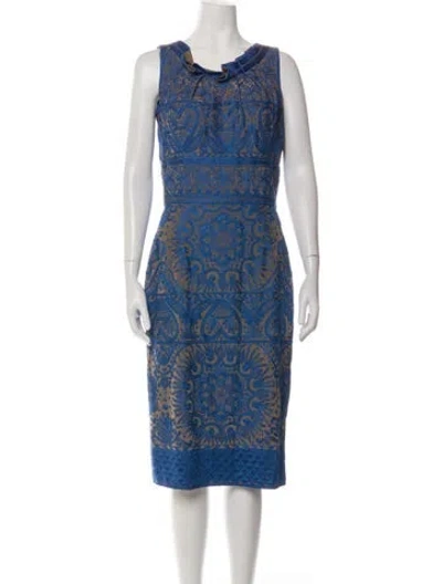 Pre-owned Naeem Khan Silk Knee-length Dress In Neutrals