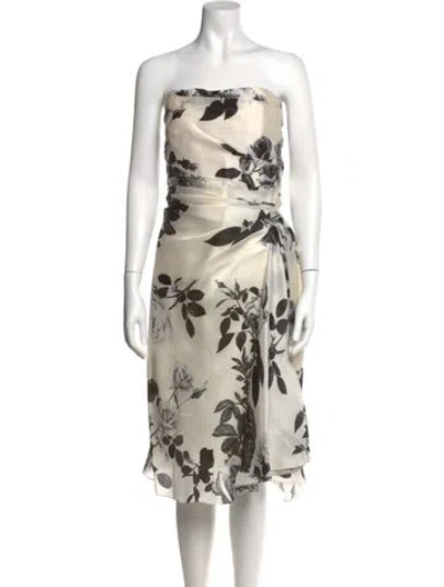 Pre-owned Naeem Khan Silk Knee-length Dress W/ Tags In Neutral