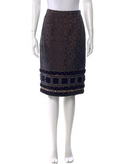 Pre-owned Naeem Khan Silk Knee-length Skirt In Blue