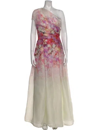 Pre-owned Naeem Khan Silk Long Dress In Multi