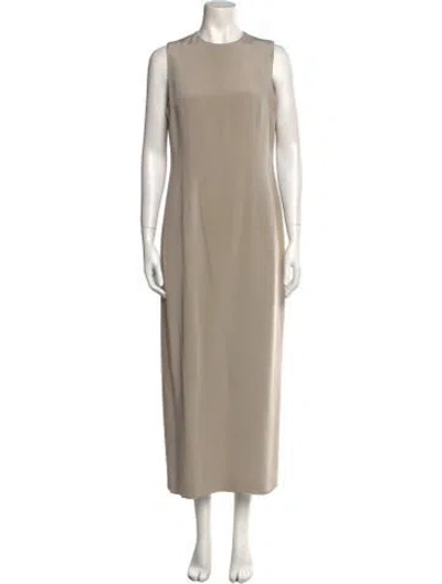 Pre-owned Naeem Khan Silk Long Dress In Neutral