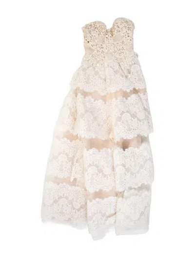 Pre-owned Naeem Khan Silk Long Dress In Neutral