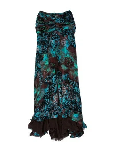 Pre-owned Naeem Khan Silk Long Skirt In Multicolor