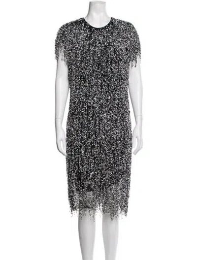 Pre-owned Naeem Khan Silk Midi Length Dress In Black