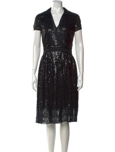 Pre-owned Naeem Khan Silk Midi Length Dress In Neutrals