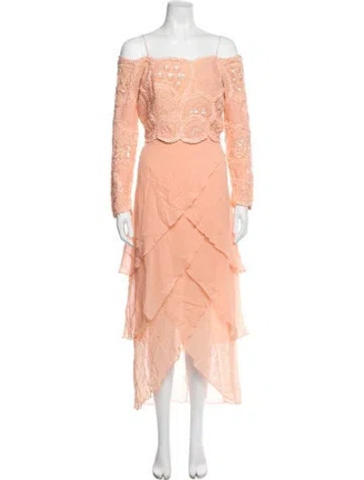 Pre-owned Naeem Khan Silk Midi Length Dress In Pink