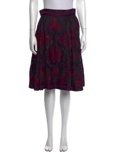 Pre-owned Naeem Khan Silk Midi Length Skirt In Black