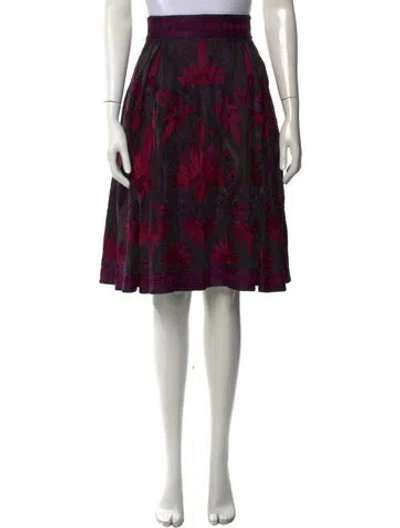 Pre-owned Naeem Khan Silk Midi Length Skirt In Black