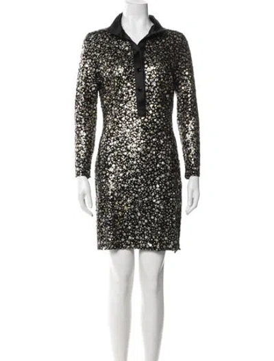 Pre-owned Naeem Khan Silk Mini Dress In Black