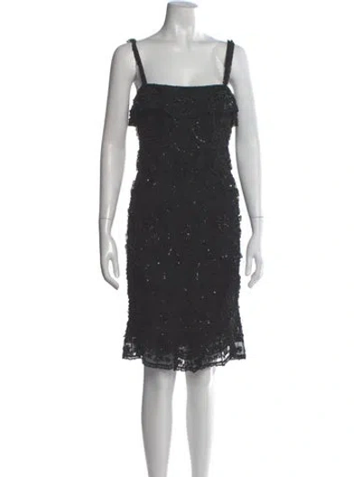 Pre-owned Naeem Khan Silk Mini Dress In Gray