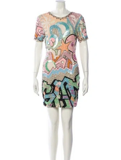 Pre-owned Naeem Khan Silk Mini Dress In Multi