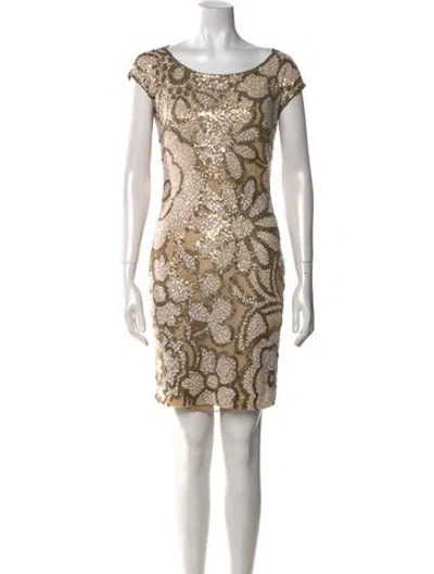 Pre-owned Naeem Khan Silk Mini Dress In Neutral
