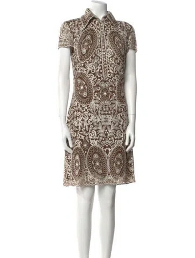 Pre-owned Naeem Khan Silk Mini Dress In Neutral
