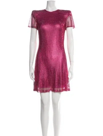 Pre-owned Naeem Khan Silk Mini Dress In Pink