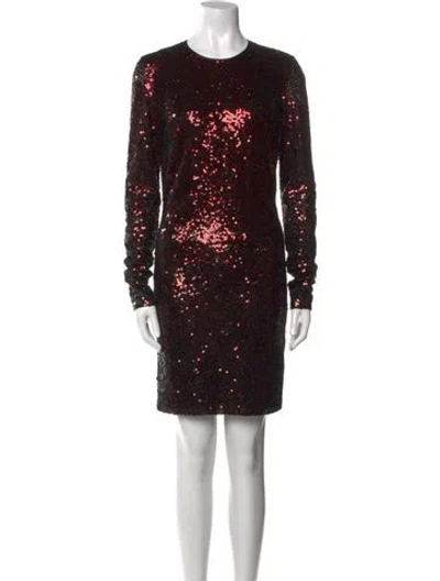 Pre-owned Naeem Khan Silk Mini Dress In Red